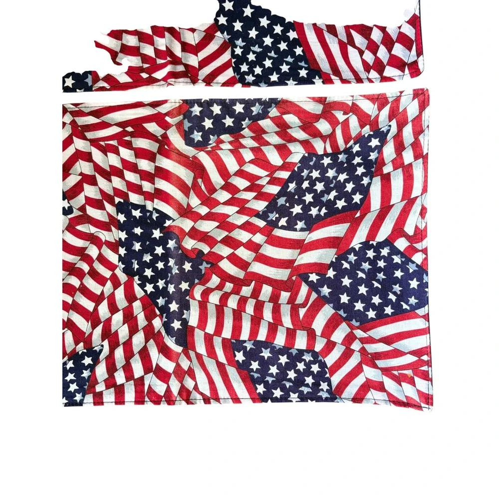 Vtg American Flag Placemats Set of 6 Patriotic Red White Blue Americana Decor